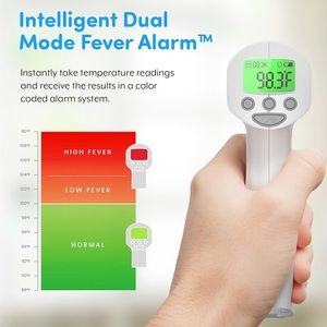 Medical Grade Contactless Sensor Thermometer Instant Read Results with light